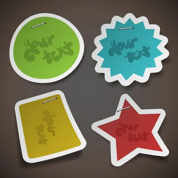 stickers cut in different shapes