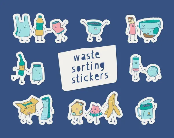 Trash sorting stickers