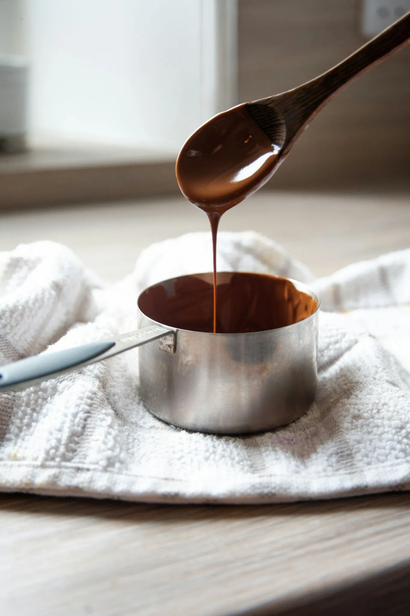Melted chocolate spoon