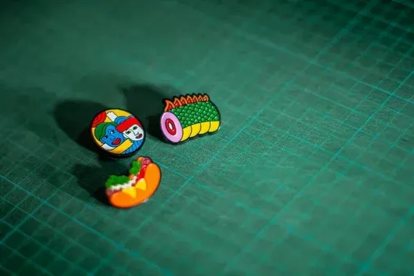 Colorful lapel pins