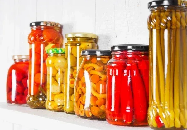 food jars on shelf