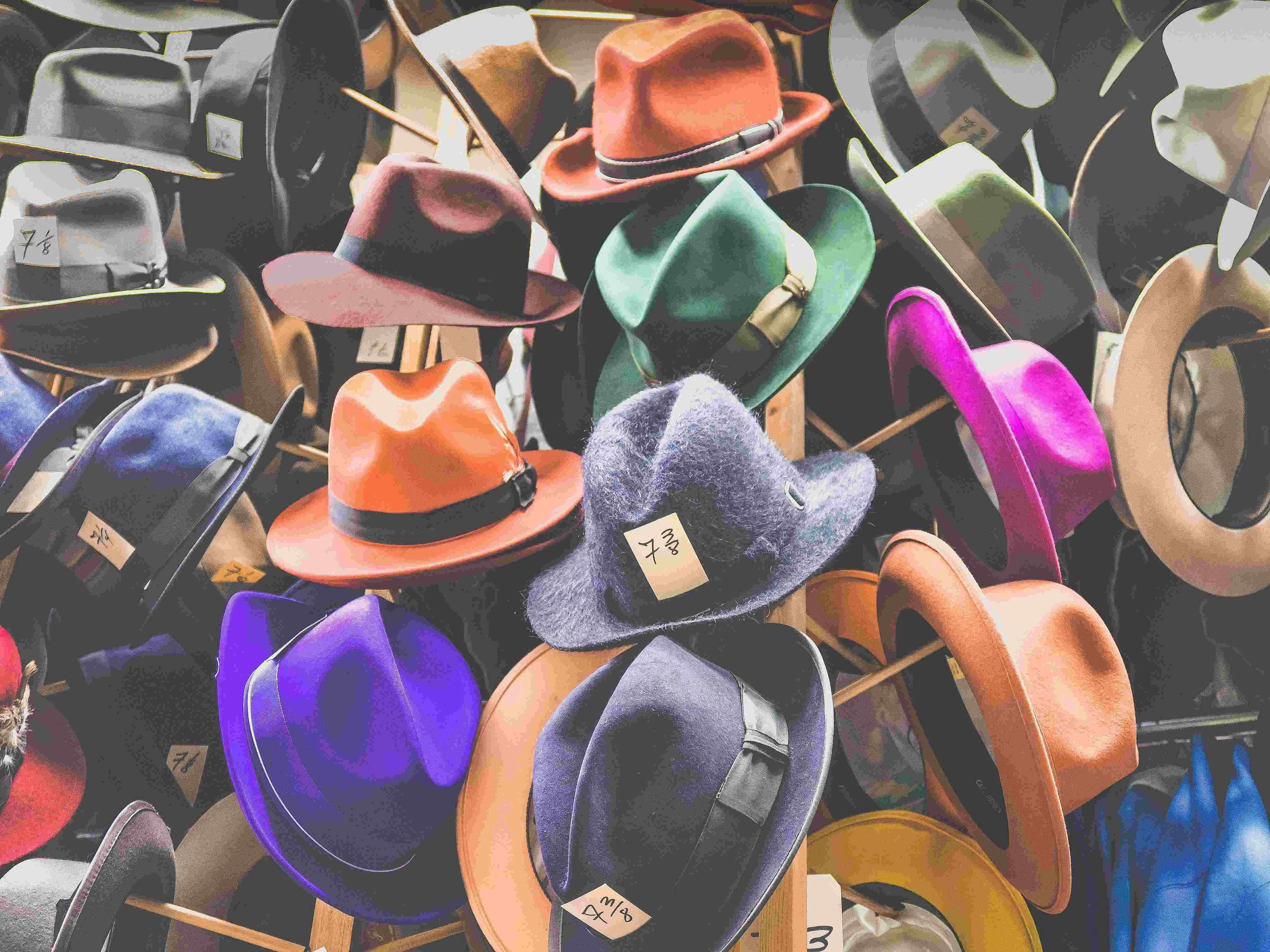 Assorted fedora hats