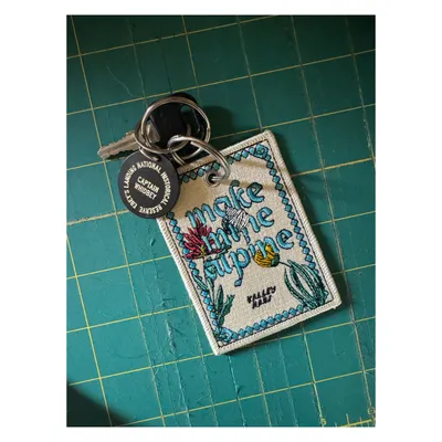 Patch Keychain - I ordered a couple dozen of these for a design I made that I thought would make cool key chains and bag tags They are being sold for a small fundraiser for a non-profit currently Im very happy with how they turned out