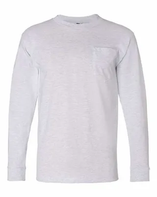 Bayside Adult 6.1 oz. 100% Cotton Long Sleeve Pocket T-Shirt - Imprint Now