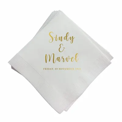 Custom Personalized Wedding Napkins