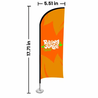 A red vertical trade show banner with the Burger King logo prominently displayed, mounted on a metal base and stand.