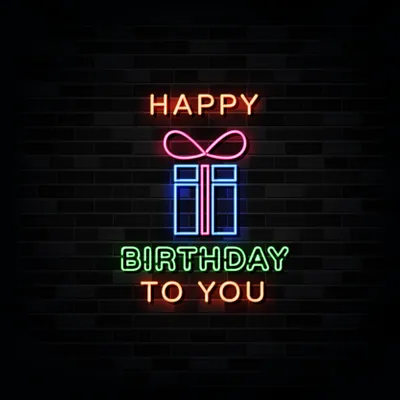 Happy Birthday To You with Gift Neon Sign
