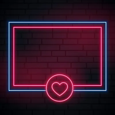 Love Heart Neon Glowing Frame Neon Sign