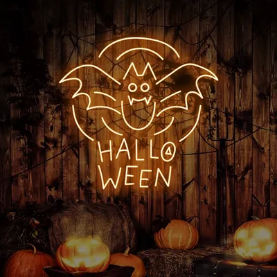 Halloween Bat Neon Sign