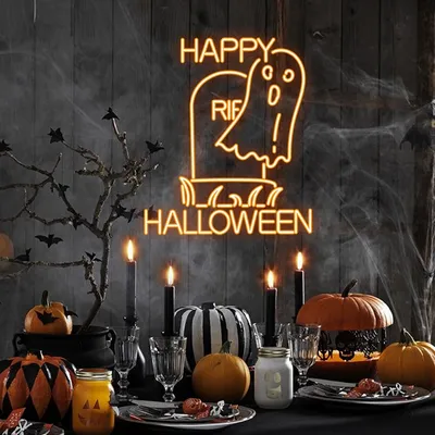 Happy Halloween Ghost Neon Sign