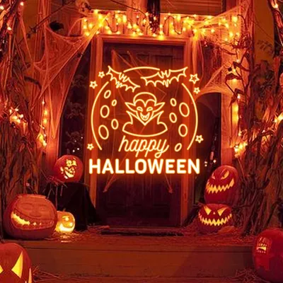 Happy Halloween Dracula Neon Sign