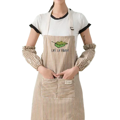 Striped Cotton and Linen Apron