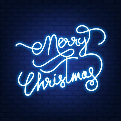 Merry Christmas Handwriting Neon Sign