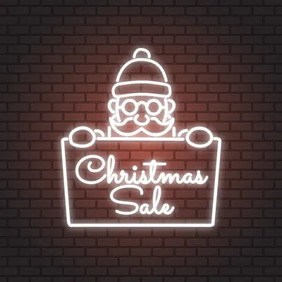 Christmas Sale Santa Neon Sign
