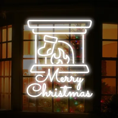 Merry Christmas Chimney Neon Sign