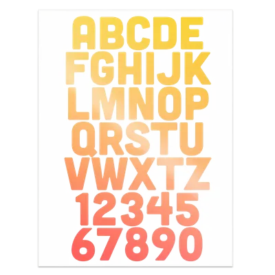 Alphanumeric Heat Transfer Patches