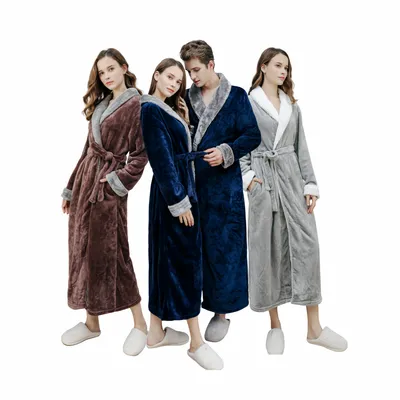 Stylish Custom Contrast Fleece Bathrobes