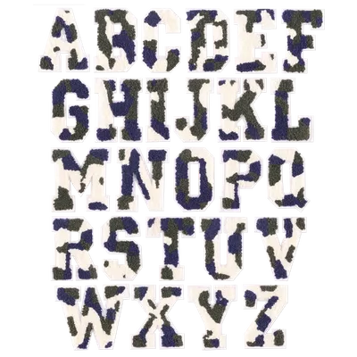 Chenille Camo Letters Patches