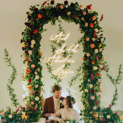 And So The Adventure Begins Wedding Neon Sign