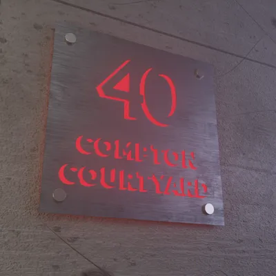 Laser Cutout Backlit Lightbox House Number