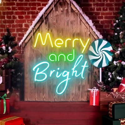 Merry & Bright Neon Sign