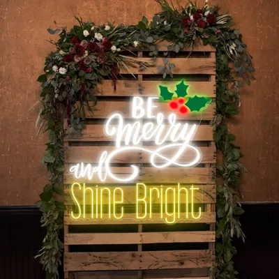 Be Merry & Shine Bright Neon Sign