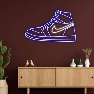 Sneaker Blue White Neon Sign