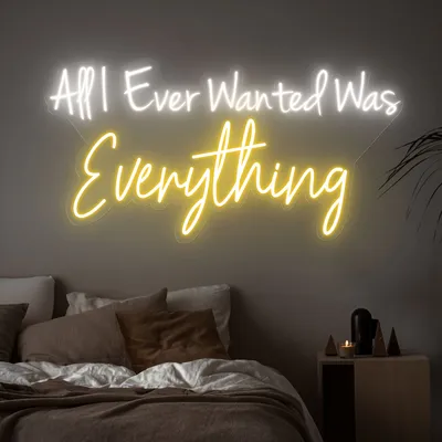 All I Ever Wanted Was Everything Neon Sign