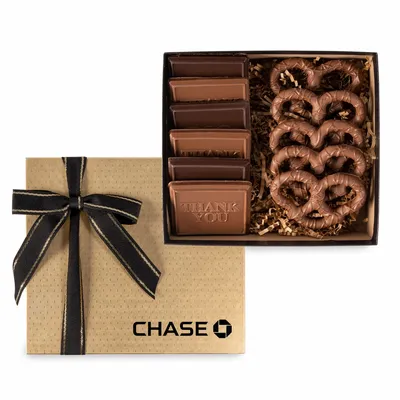 6 Piece Cookie Gift Box with Chocolate Pretzels