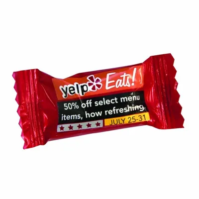 4 Color Process Wrapped Red Striped Buttermints - Imprint Now