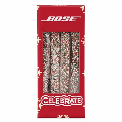 Holiday Chocolate Dipped Non Pareil Pretzel Rods