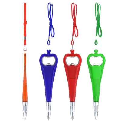 Ballpoint Pen With Opener & Lanyard