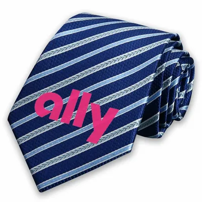 Patterned Tie with Printed Logo
