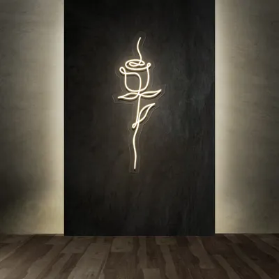 Calmly Scribble Rose Neon Sign