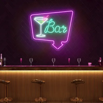 Chic Martini Bar Neon Sign