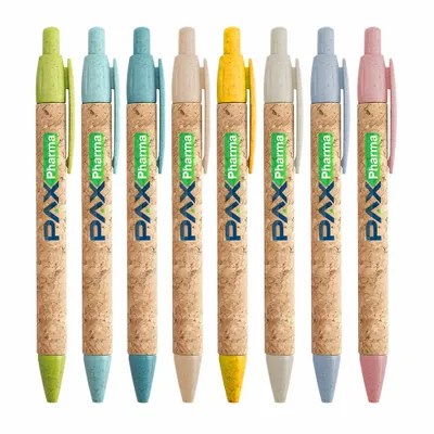 Regenerated Wheat Straw Telescopic Ballpoint Pen