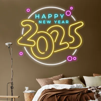 Colorful New Year Neon Sign