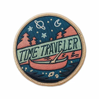 Round Time Traveler Iron On Patch - Imprint Now