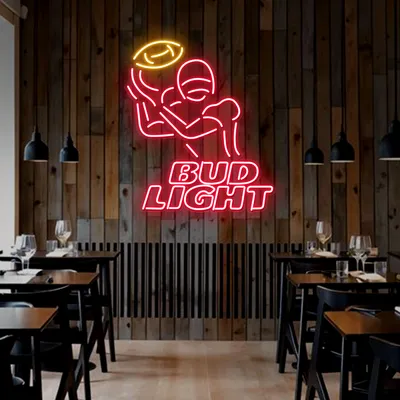 Team Football Bud Light Neon Sign