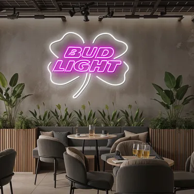 Lucky Clover Bud Light Neon Sign