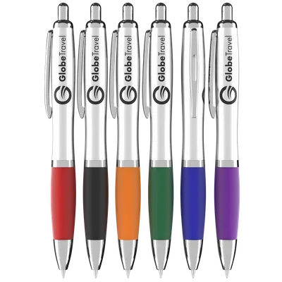 Curvy Retractable Plastic Ball Pen