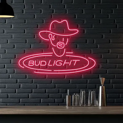 Cowboy Bud Light Neon Sign