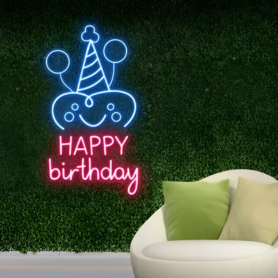 Celebrate Happy Birthday Neon Sign