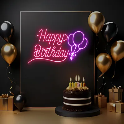 Happy Birthday Glow Neon Sign