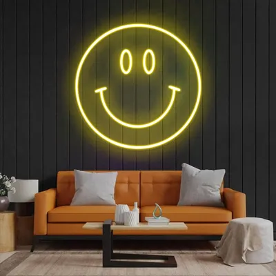 Yellow Neon Smile Sign