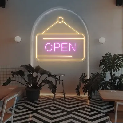 Retro Open Neon Sign