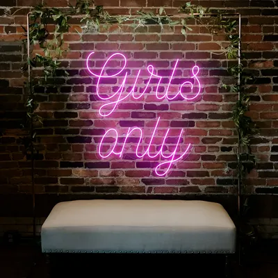 Chic Pink Girls Only Neon Sign