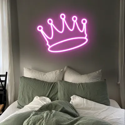 Majestic Pink Crown Neon Sign