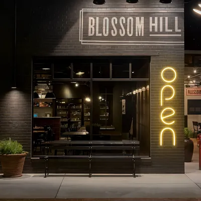 Open Vertical Neon Sign