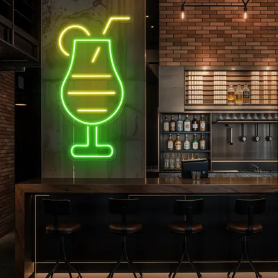 Sparkling Toast Glass Neon Sign
